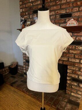 ✨ Open Edit White Off-The-Shoulder Blouse Size XL Minimal Chic ✨